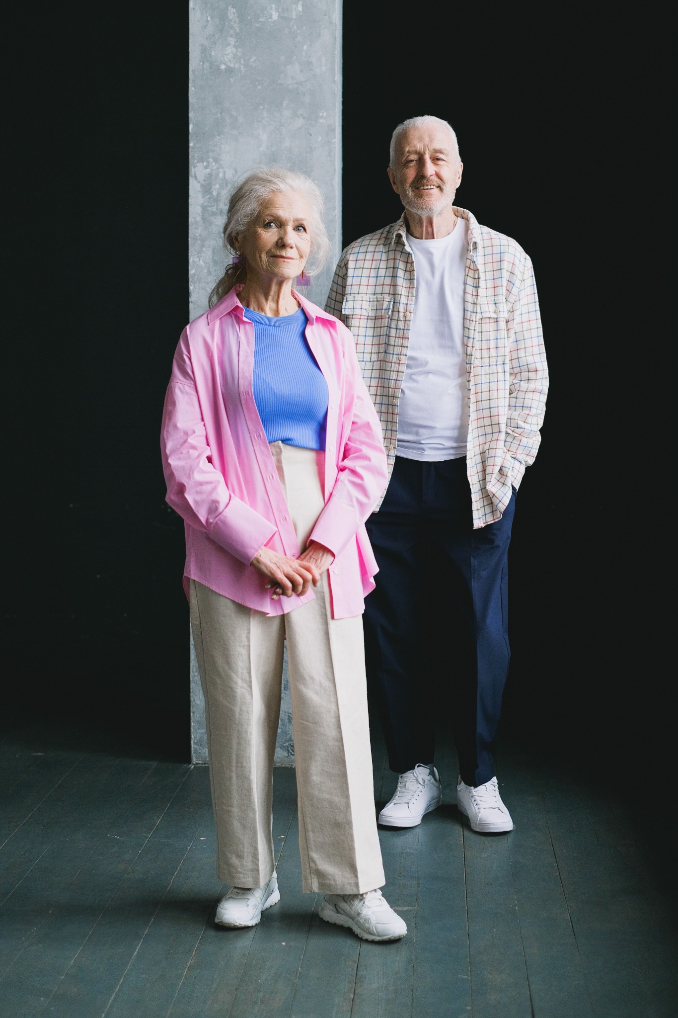 Older couple standing together
